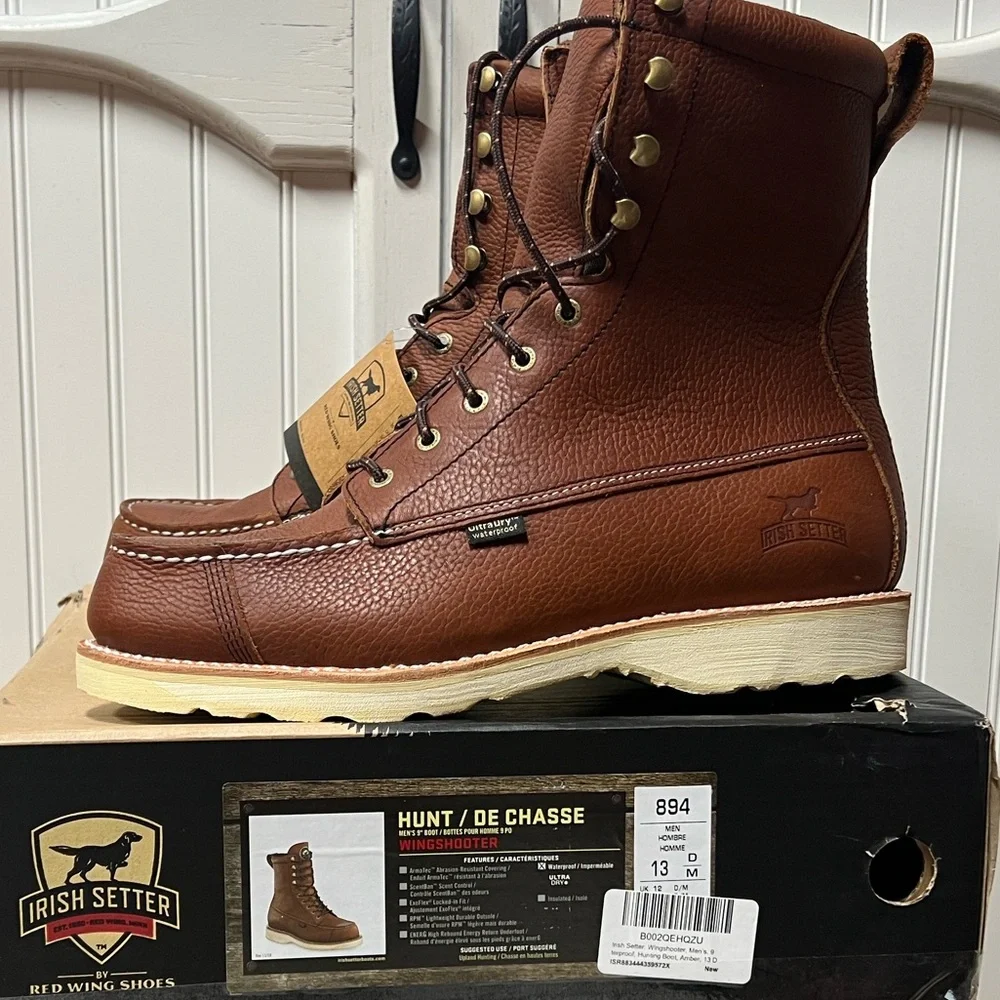 Red Wing Irish Setter 894 Wingshooter Moc Toe Boots 13D NWT New